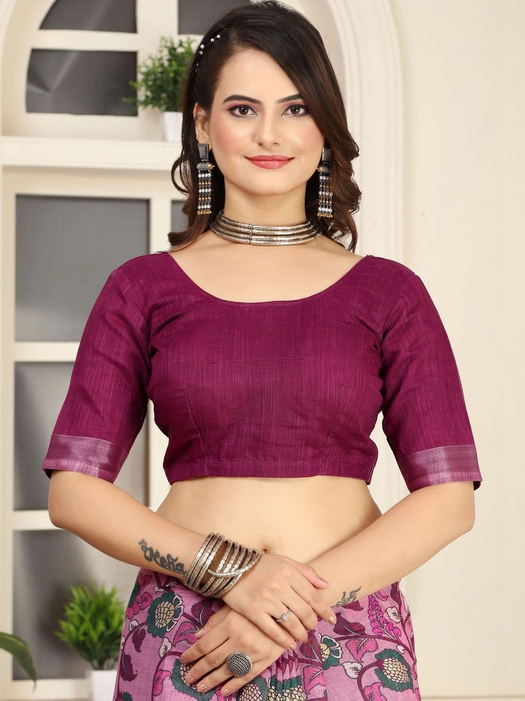 MANVAA Floral Saree thumbnail 6