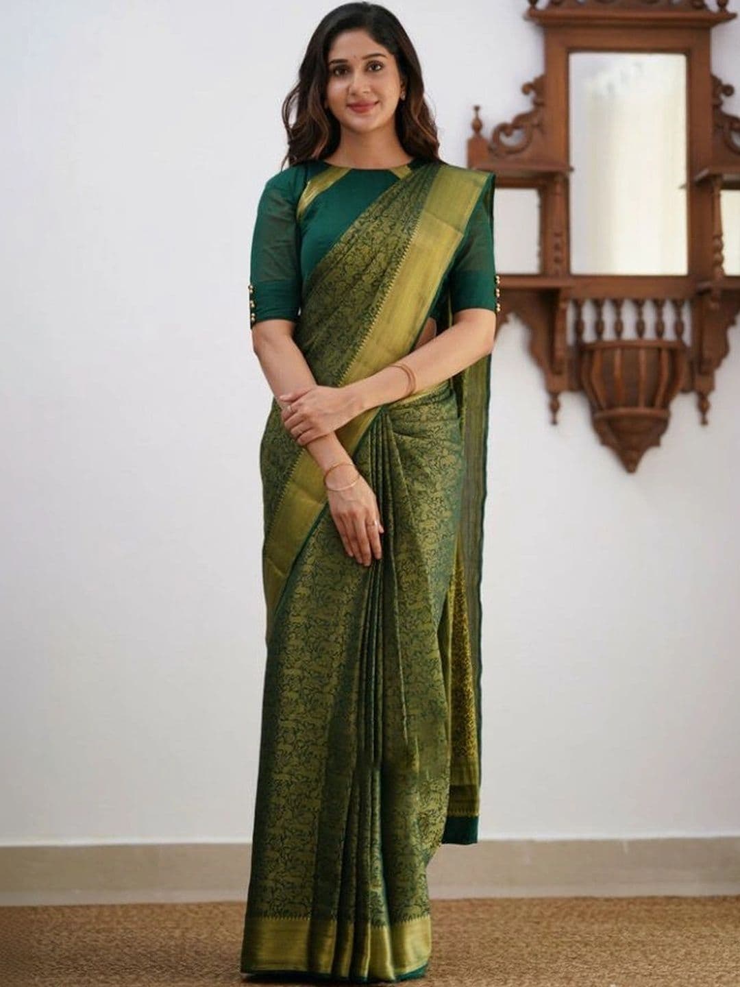 Mitera Woven Design Zari Silk Blend Banarasi Saree - view 1
