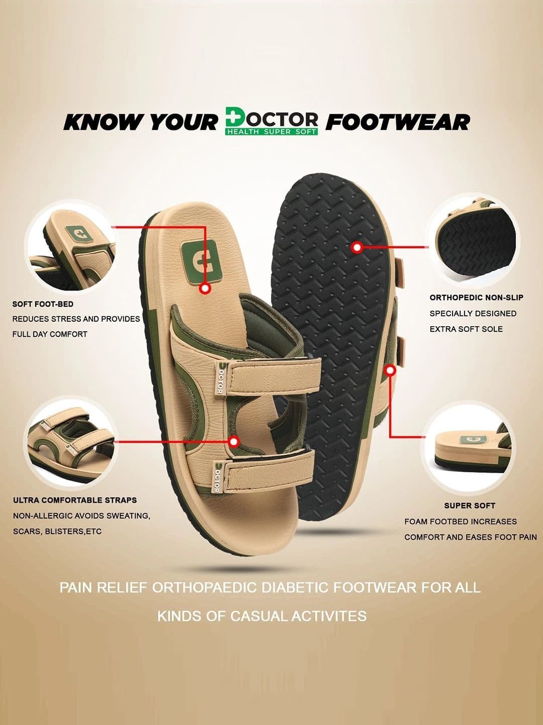 DOCTOR HEALTH SUPER SOFT  Men Thong Flip-Flops thumbnail 2