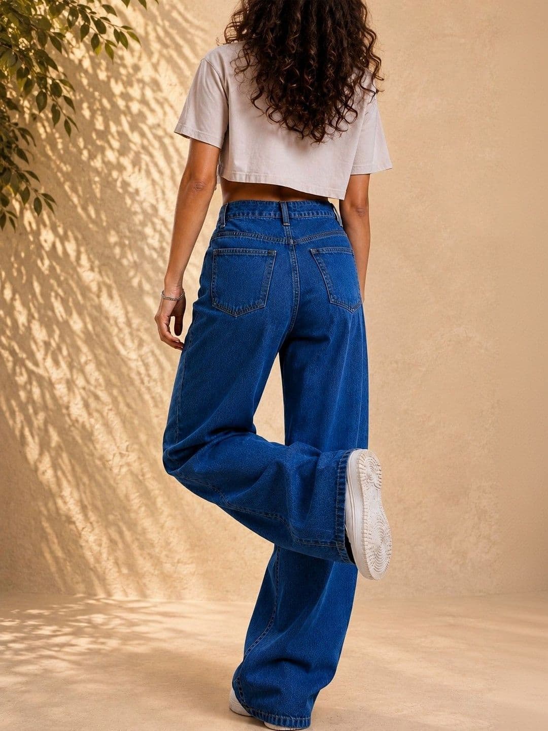 DressBerry Women Comfort Wide Leg High-Rise Light Fade Stretchable Jeans thumbnail 2