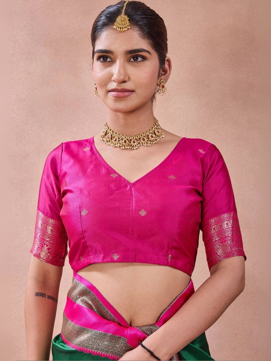 Maharanga Woven Design Zari Silk Blend Kota Saree thumbnail 5