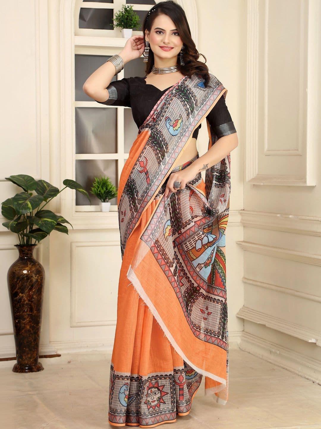 HERE&NOW Warli Saree thumbnail 3