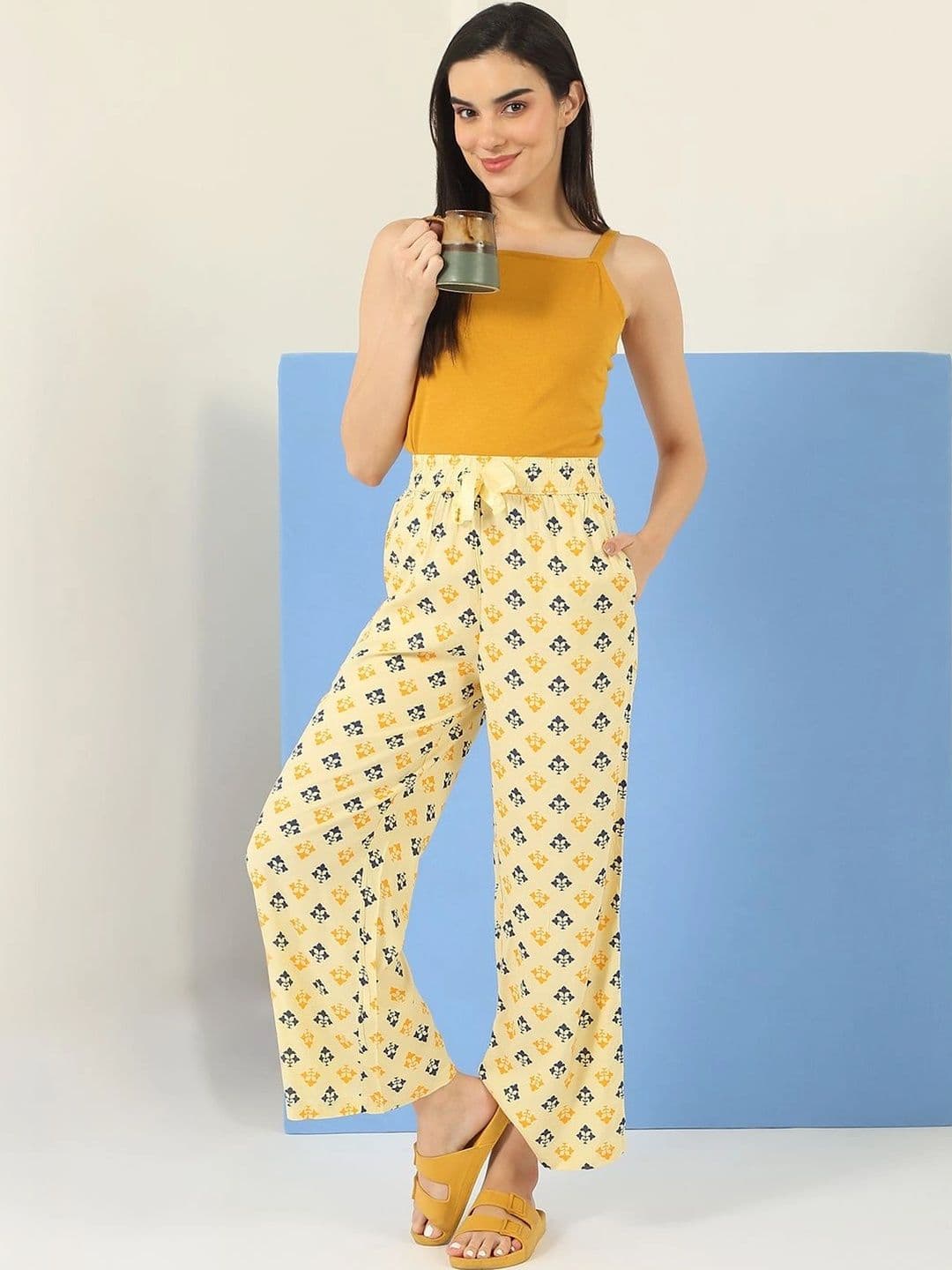 Sweet Dreams Women Ethnic Motifs Printed Knitted Ethnic Palazzos thumbnail 3