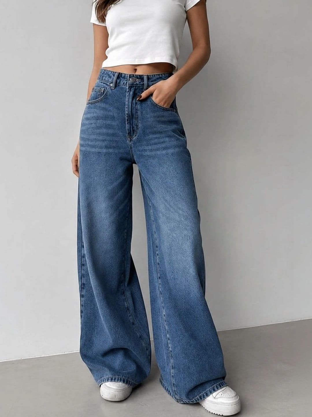 PINKLIT Women Wide Leg High-Rise Light Fade Jeans - view 1
