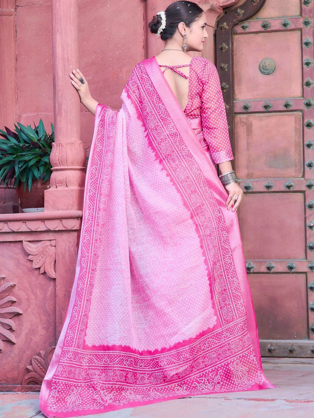 MANVAA Bandhani Saree thumbnail 3