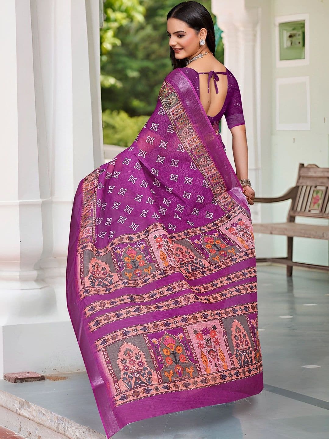 Maroosh Floral Saree thumbnail 5