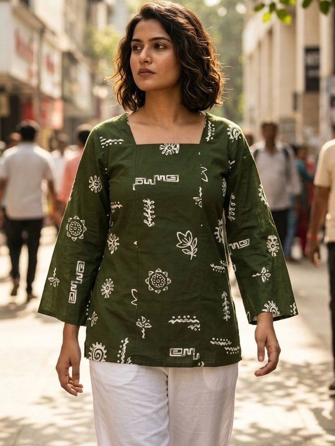 flipFabric Women Ethnic Motifs Printed Flared Sleeves Kurta thumbnail 2