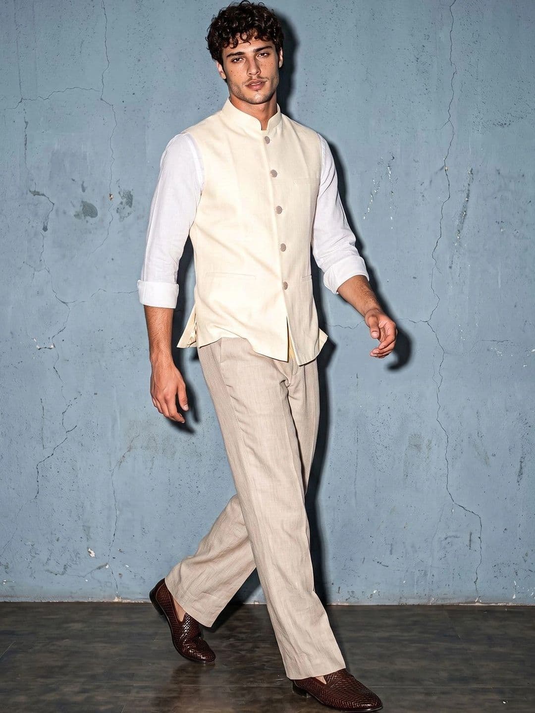 DRIP CHOWK Woven Nehru Jackets thumbnail 4