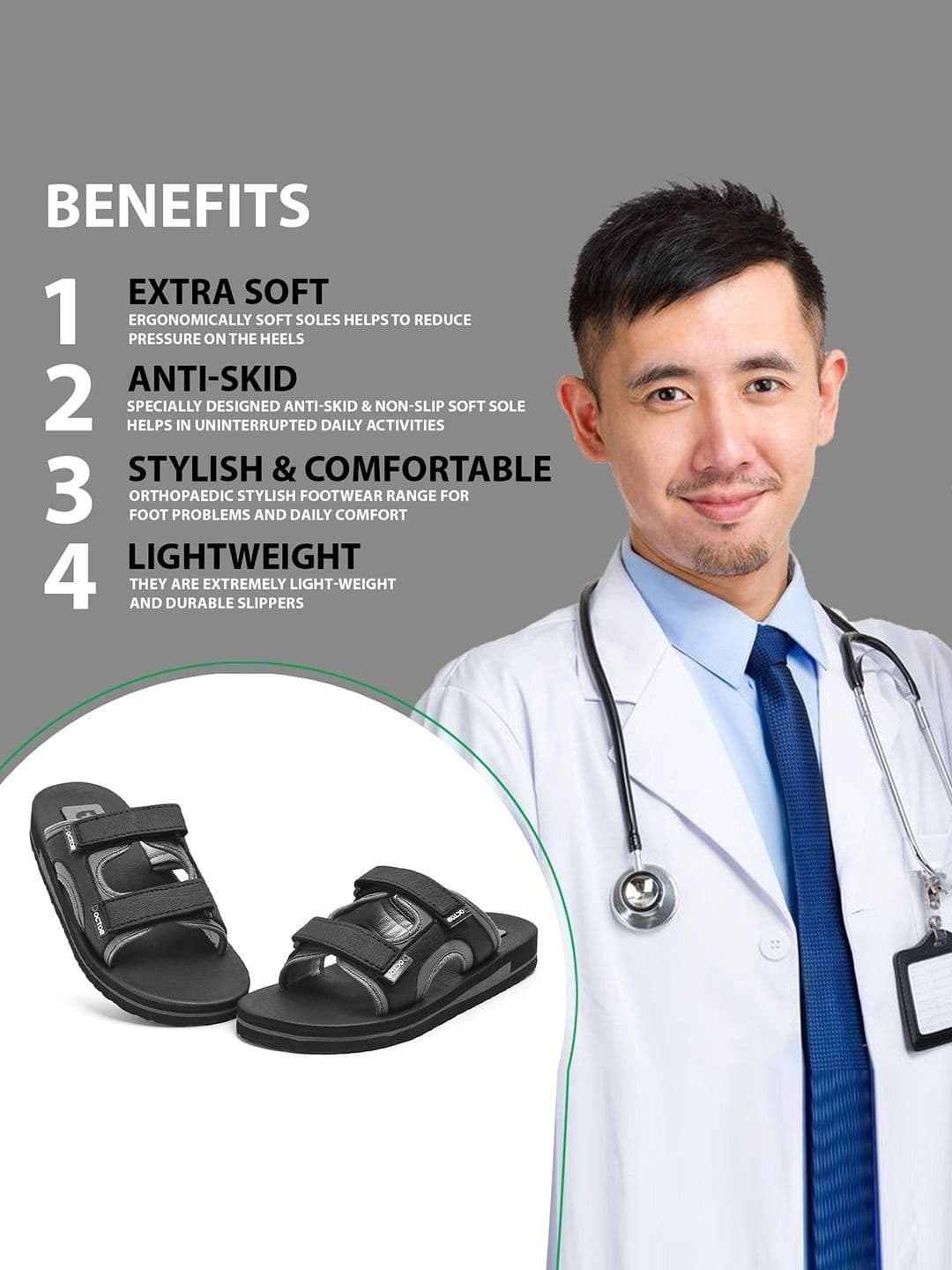 DOCTOR HEALTH SUPER SOFT  Men Room Slippers thumbnail 7