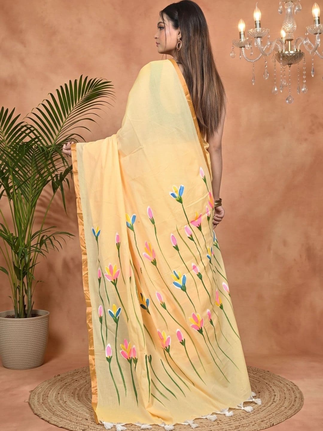 GitAsit Women Ethnic Motifs Sequinned Pure Cotton Handloom Taant Saree thumbnail 3