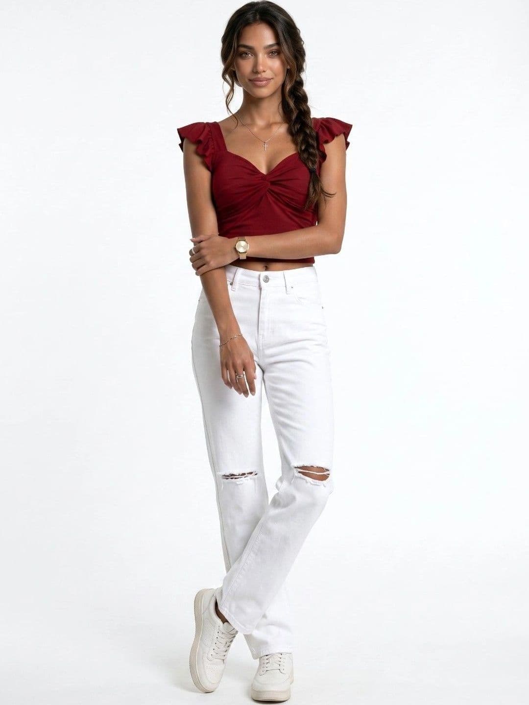 COMFITS Women Classic Relaxed Fit Mid-Rise Highly Distressed Stretchable Jeans thumbnail 2