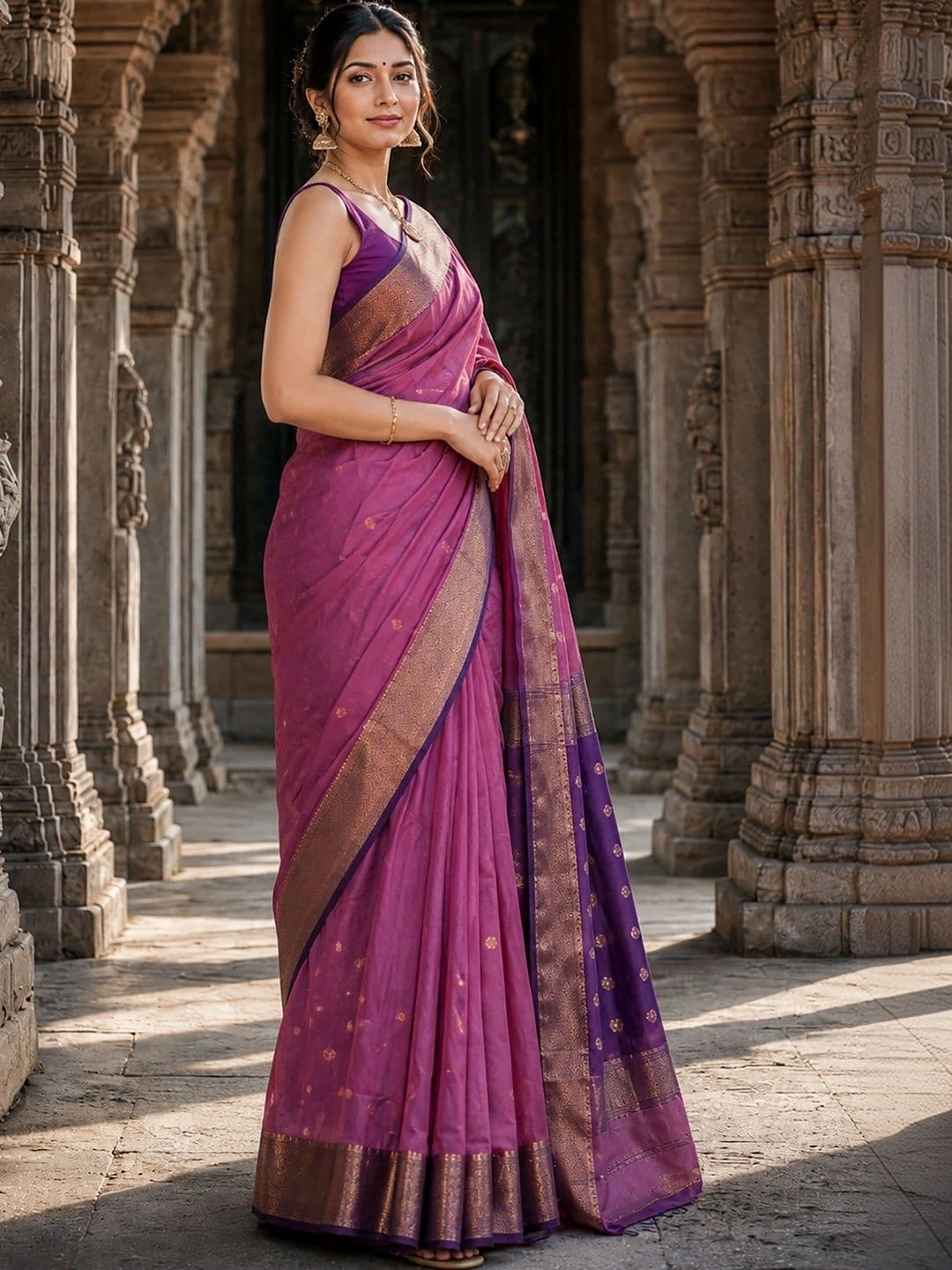 KALINI Woven Design Zari Designer Kanjeevaram Saree thumbnail 4