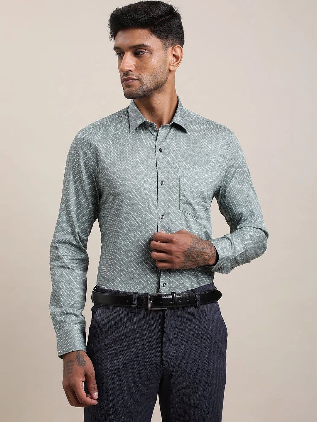 Turtle Men Standard Slim Fit Printed Formal Shirt - view 1