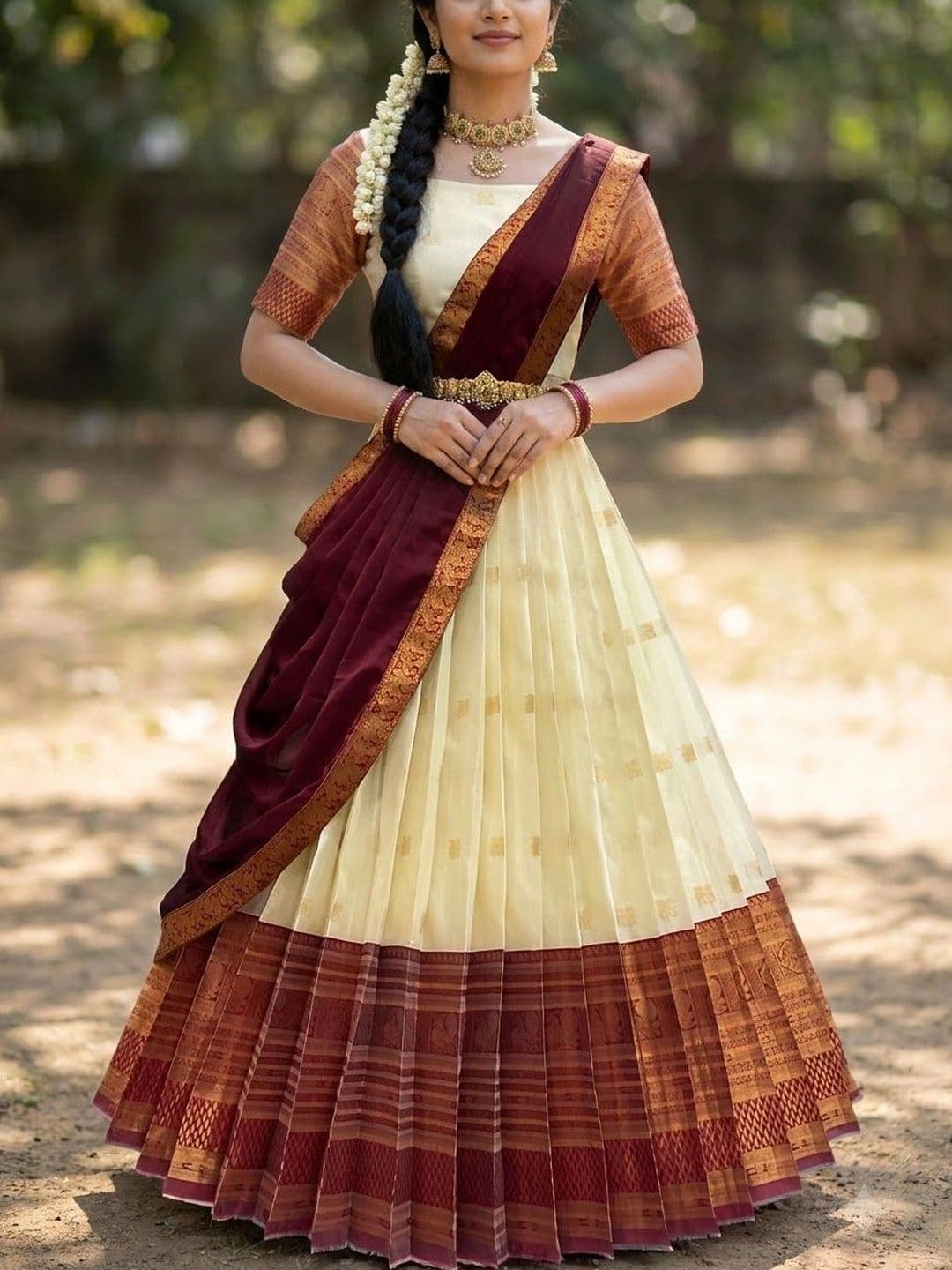 Fabcartz Semi-Stitched Lehenga & Unstitched Blouse With Dupatta - view 1