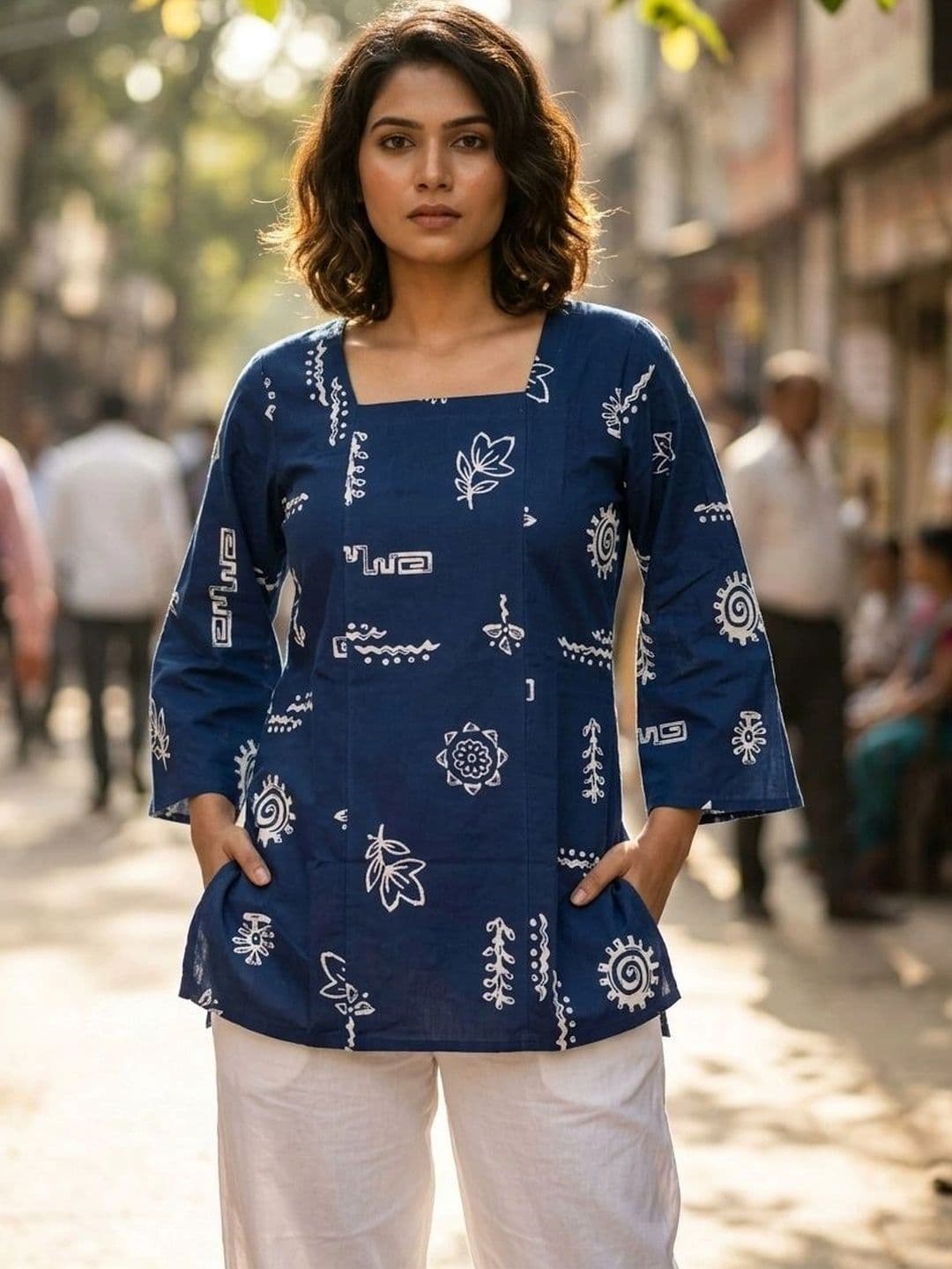 flipFabric Women Printed Flared Sleeves Indie Prints Kurta thumbnail 2