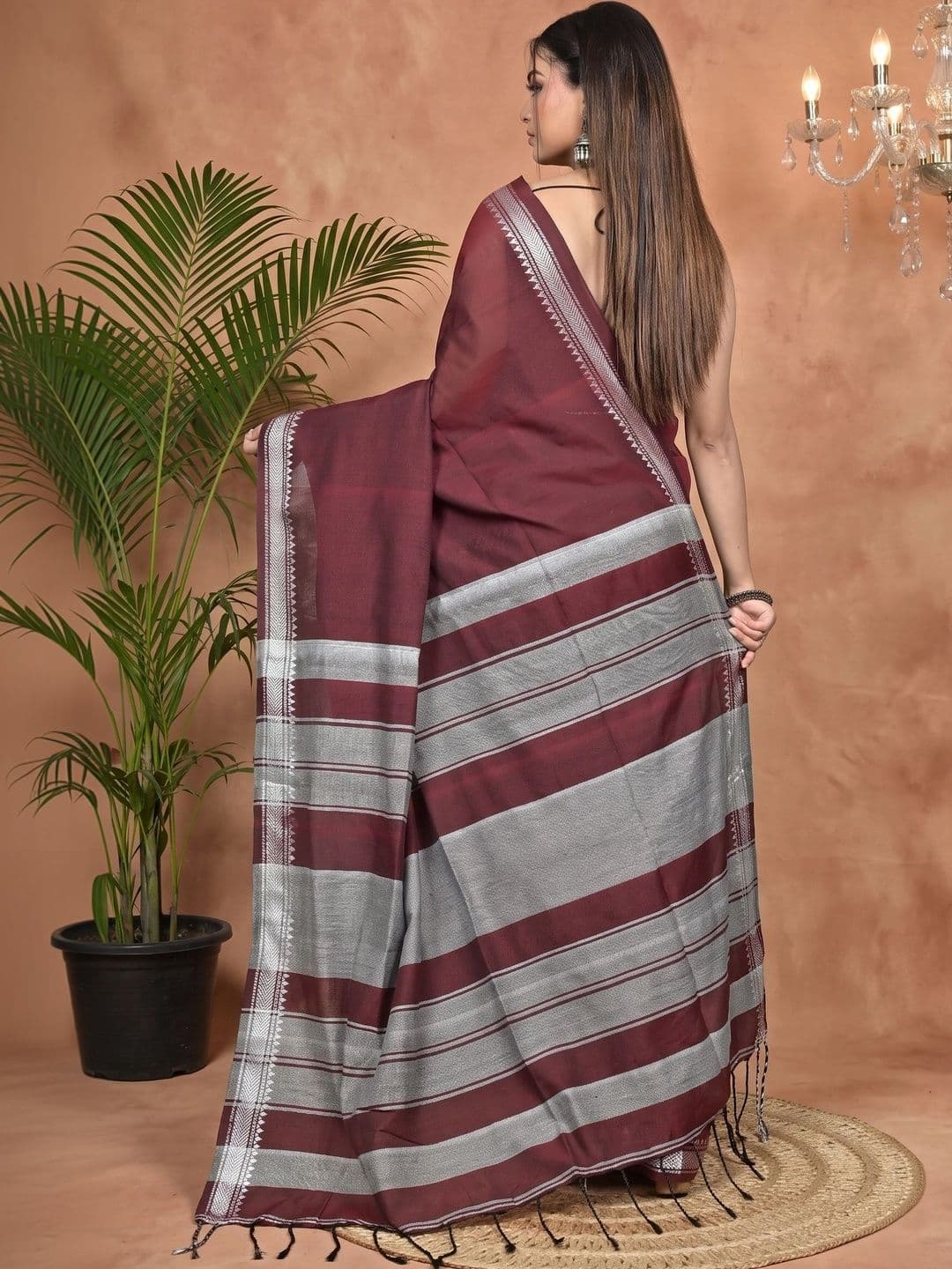 GitAsit Women Pure Cotton Handloom Taant Saree thumbnail 2