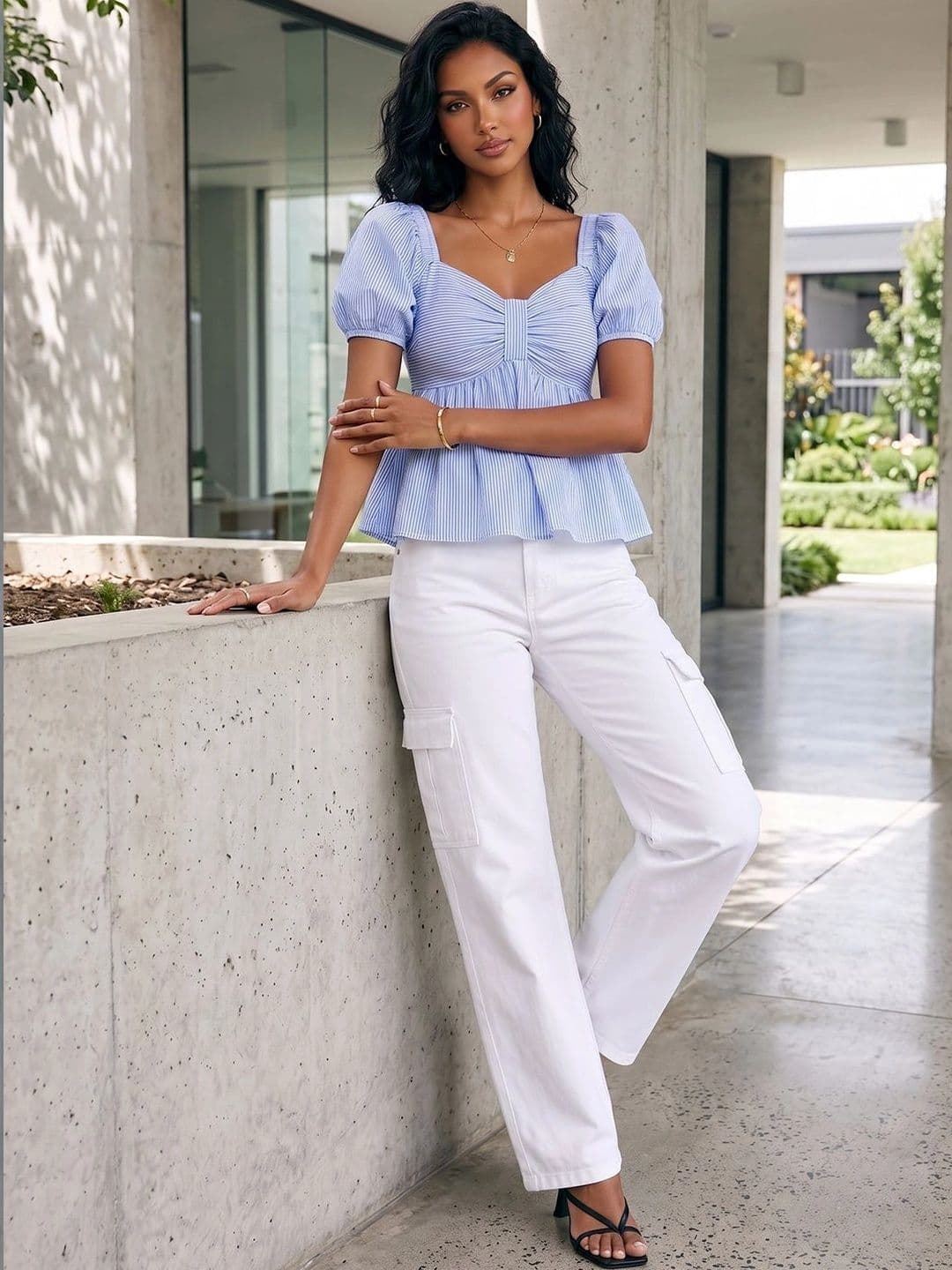 FLARING Women Classic Easy Wash Cargos Trousers thumbnail 5