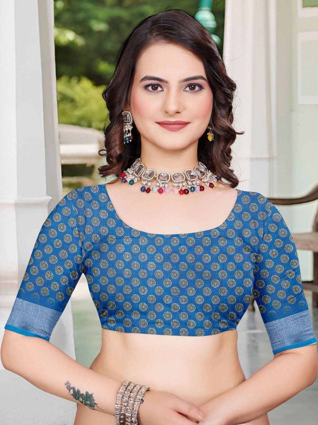 Maroosh Floral Saree thumbnail 4