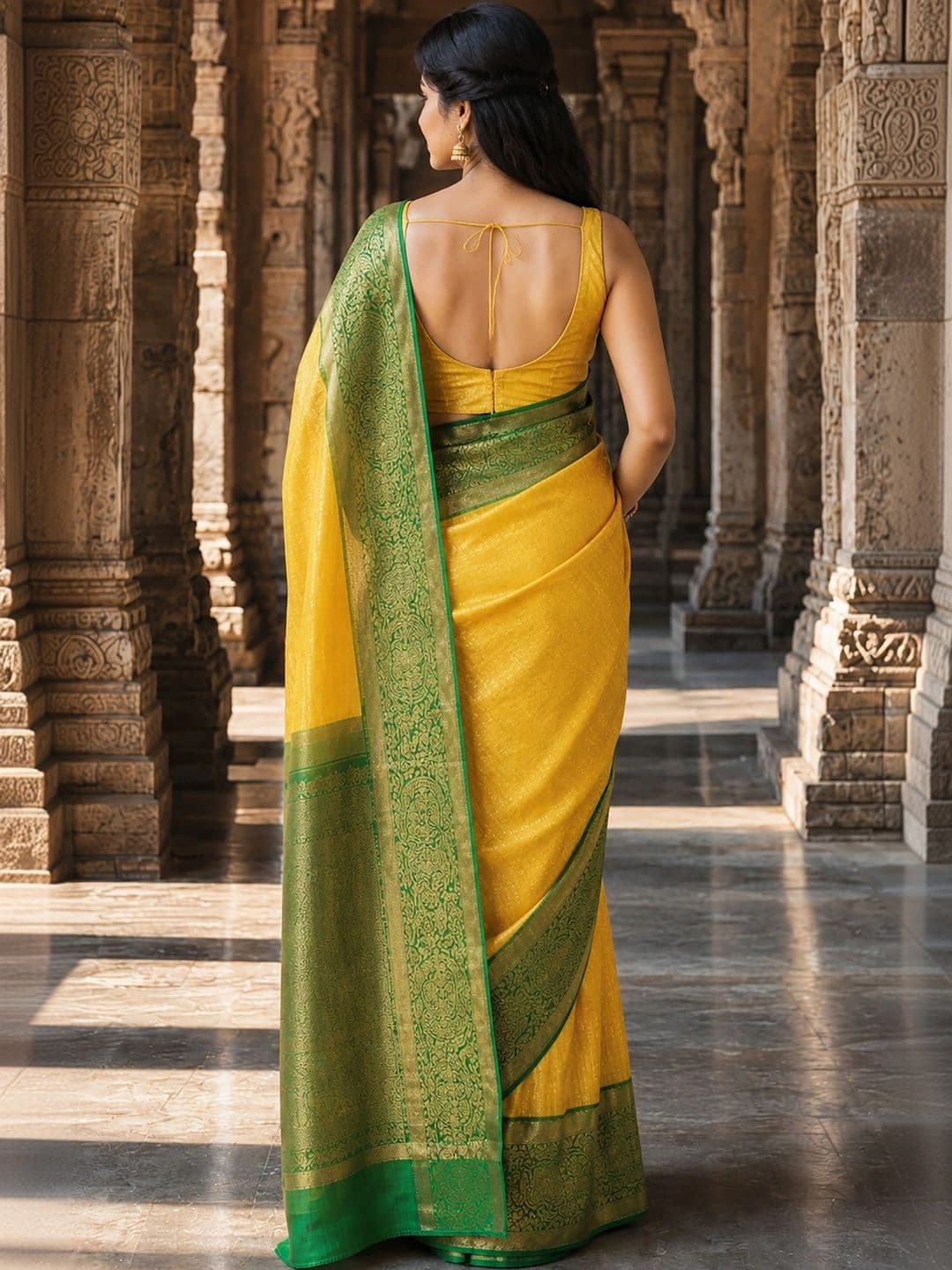 KALINI Woven Design Zari Silk Blend Designer Banarasi Saree thumbnail 4