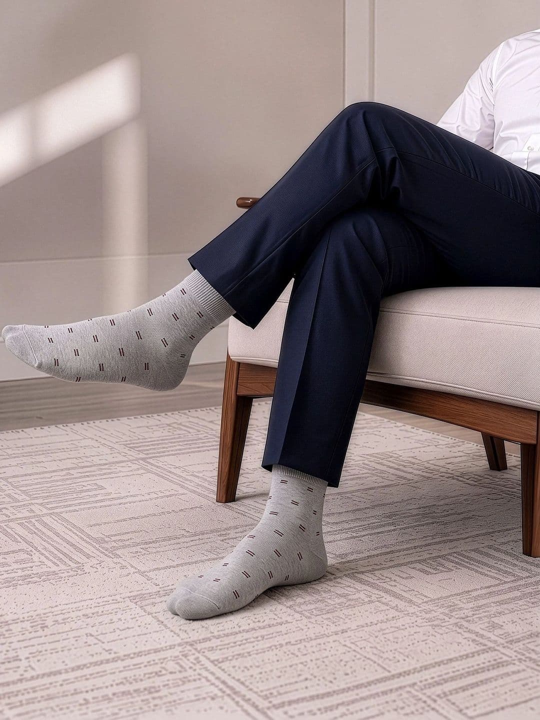 LOUIS STITCH Men Pack of 3 Cotton Assorted Patterned Above Ankle Socks thumbnail 3