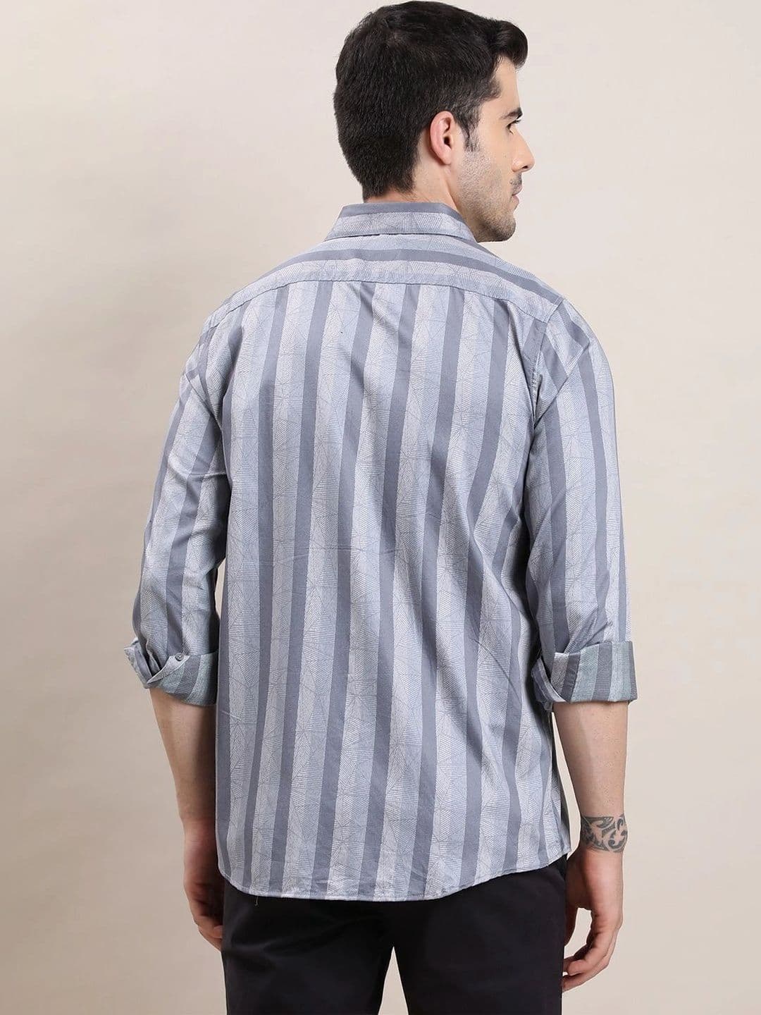 Turtle Men Relaxed Slim Fit Striped Casual Shirt thumbnail 5