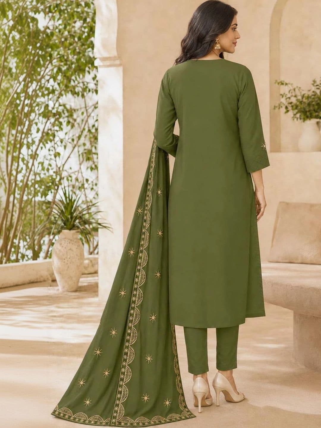 MADHUSUDAN TEX FAB Embroidered Unstitched Dress Material thumbnail 2
