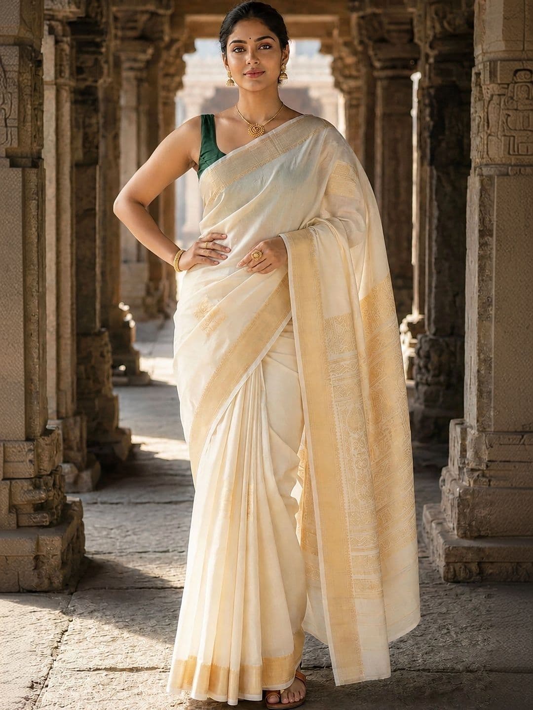 KALINI Woven Design Zari Silk Blend Designer Banarasi Saree thumbnail 3