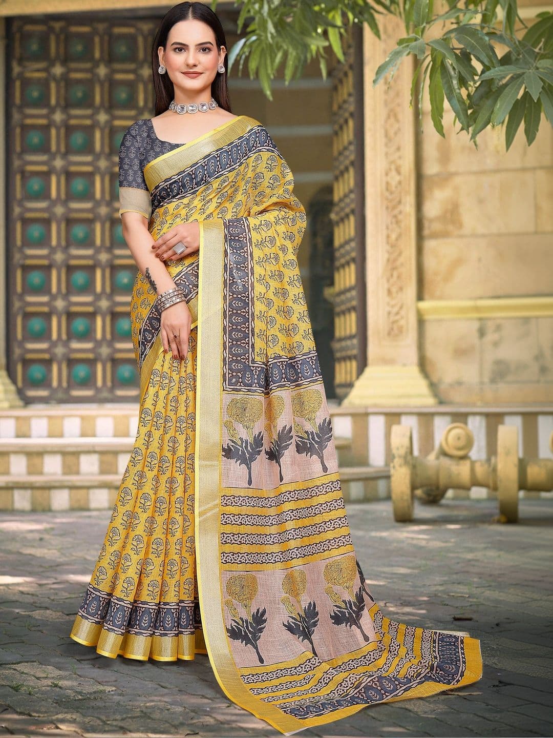 MANVAA Floral Saree - view 1