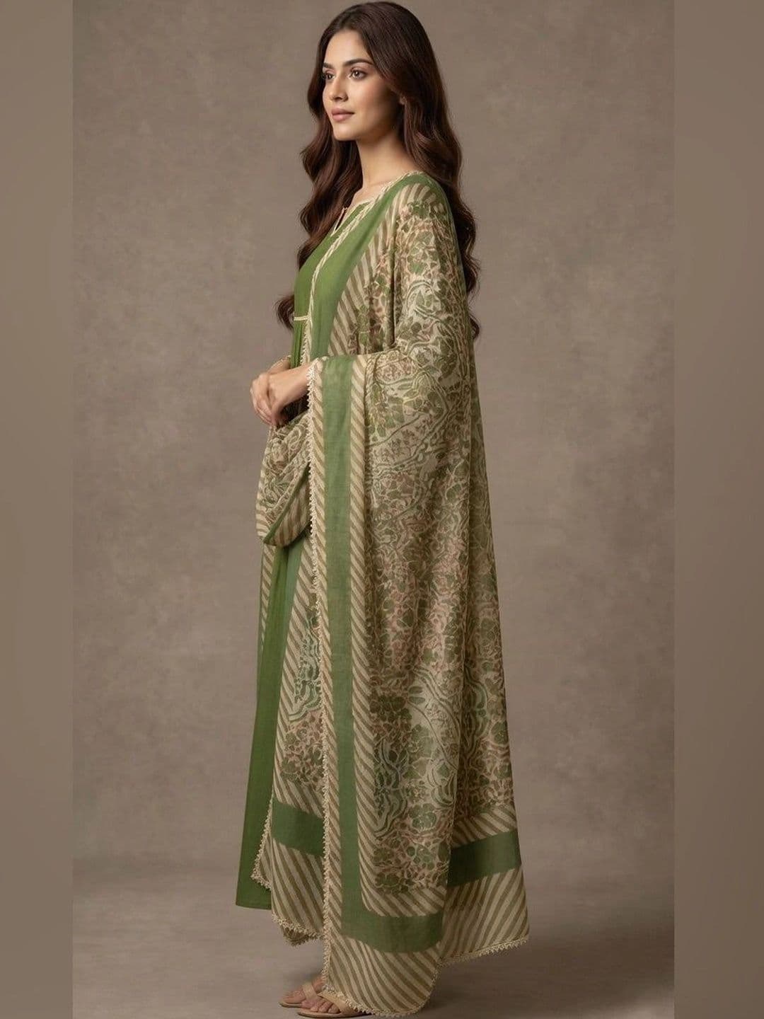KALINI Women Ethnic Motifs Empire Kurta with Trousers & With Dupatta thumbnail 2