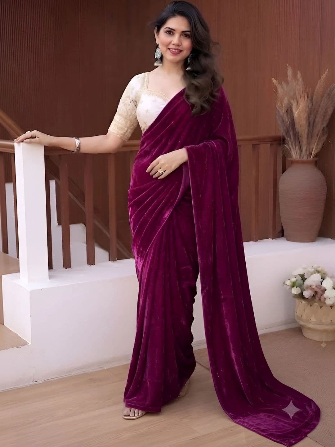 VRAGI Embroidered Saree - view 1