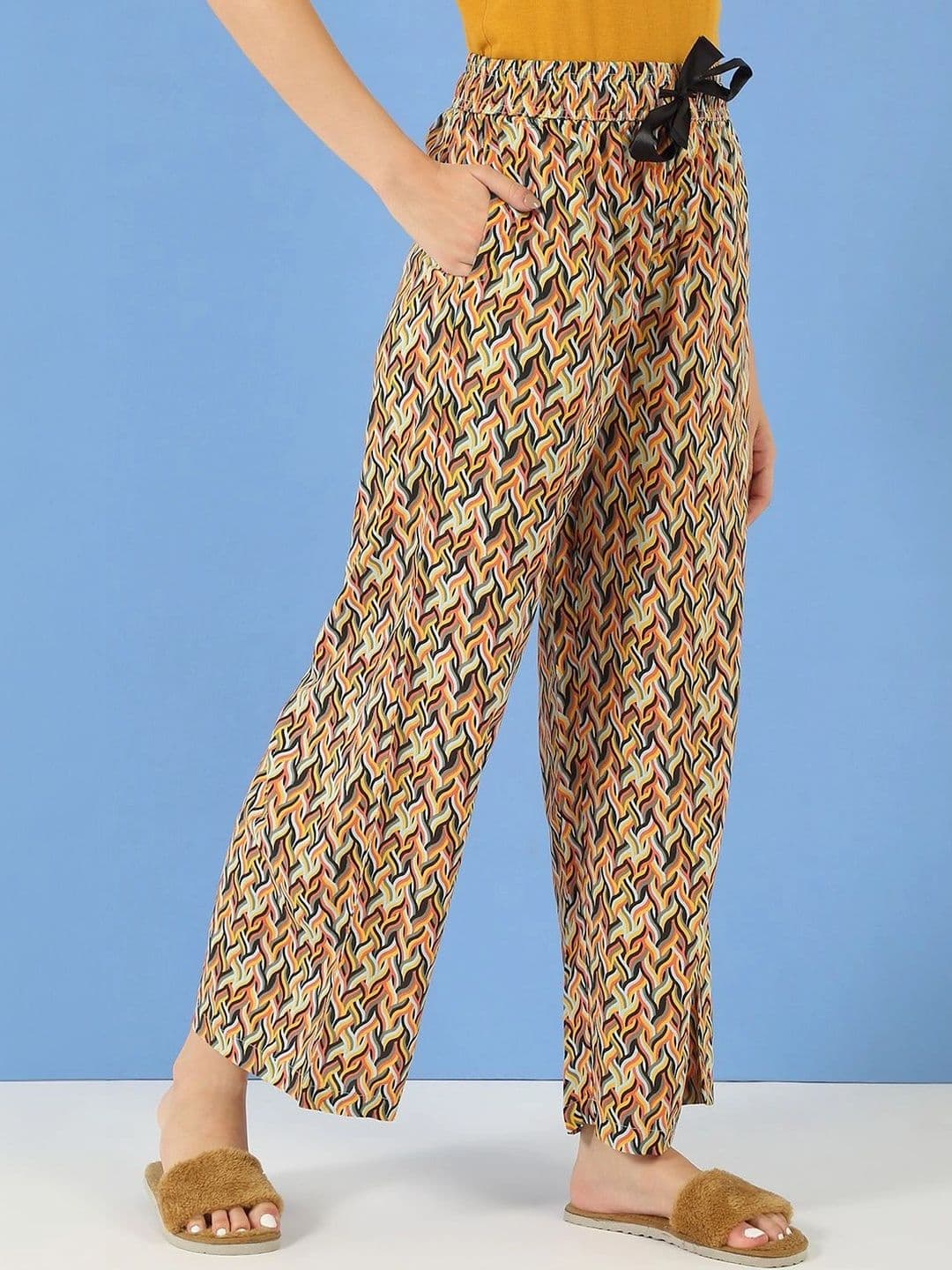Sweet Dreams Women Printed Knitted Palazzos thumbnail 3