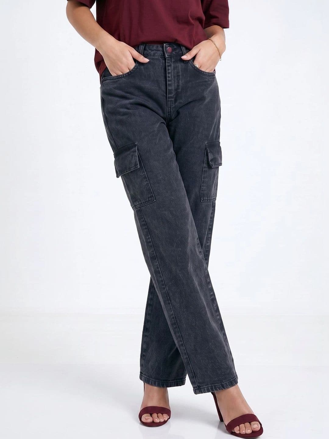 jeancherry Women Classic Relaxed Fit Mid-Rise Stretchable Jeans - view 1