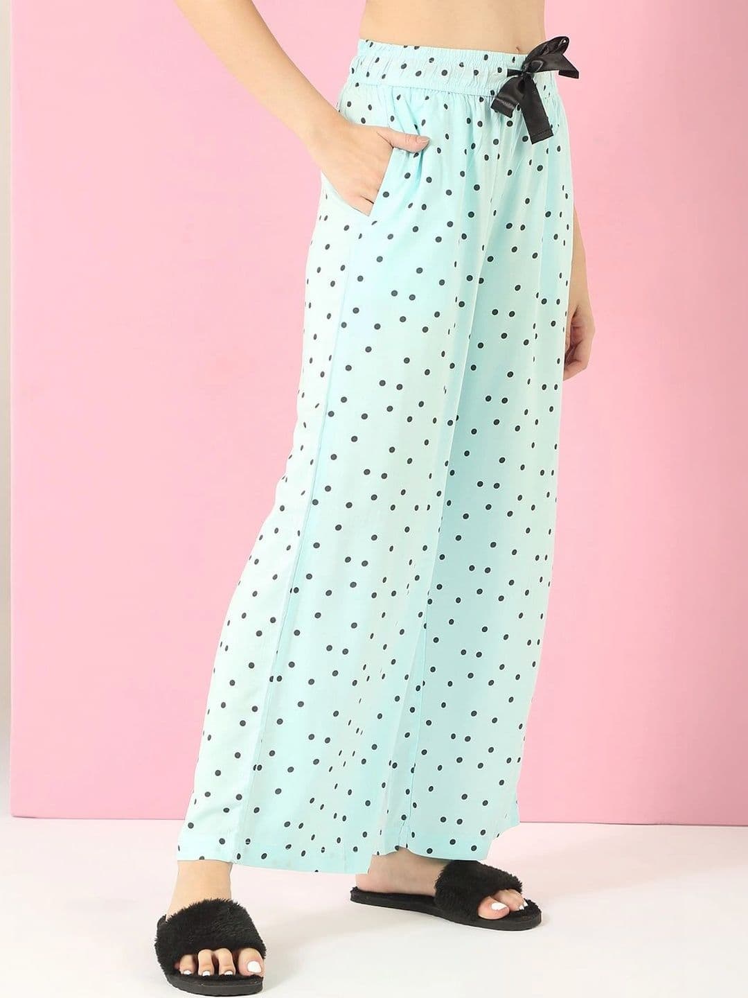 Sweet Dreams Women Polka Dot Printed Knitted Palazzos thumbnail 6