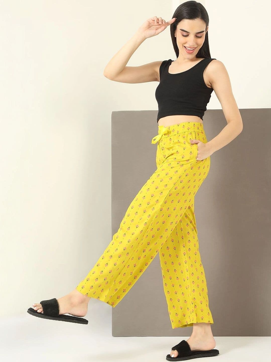 Sweet Dreams Women Floral Printed Knitted Cropped Ethnic Palazzos thumbnail 2