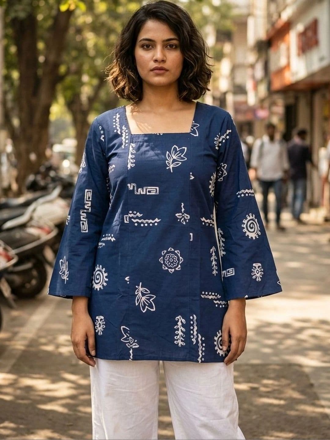 flipFabric Women Printed Flared Sleeves Indie Prints Kurta - view 1
