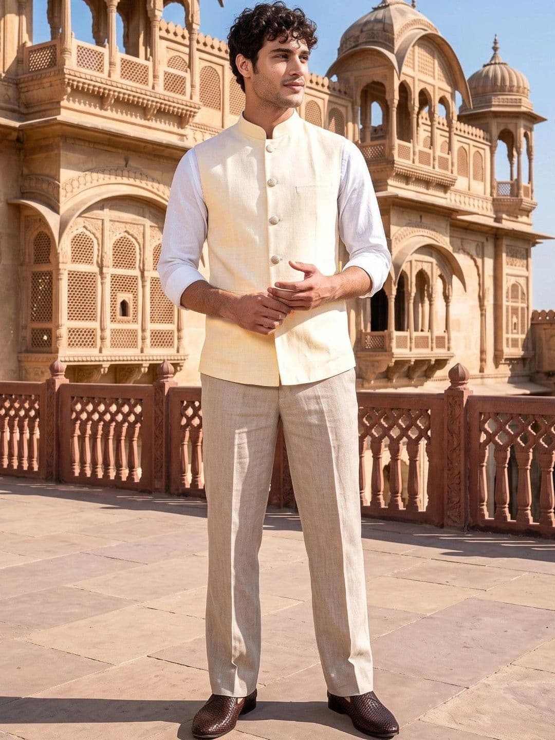 DRIP CHOWK Woven Nehru Jackets thumbnail 5