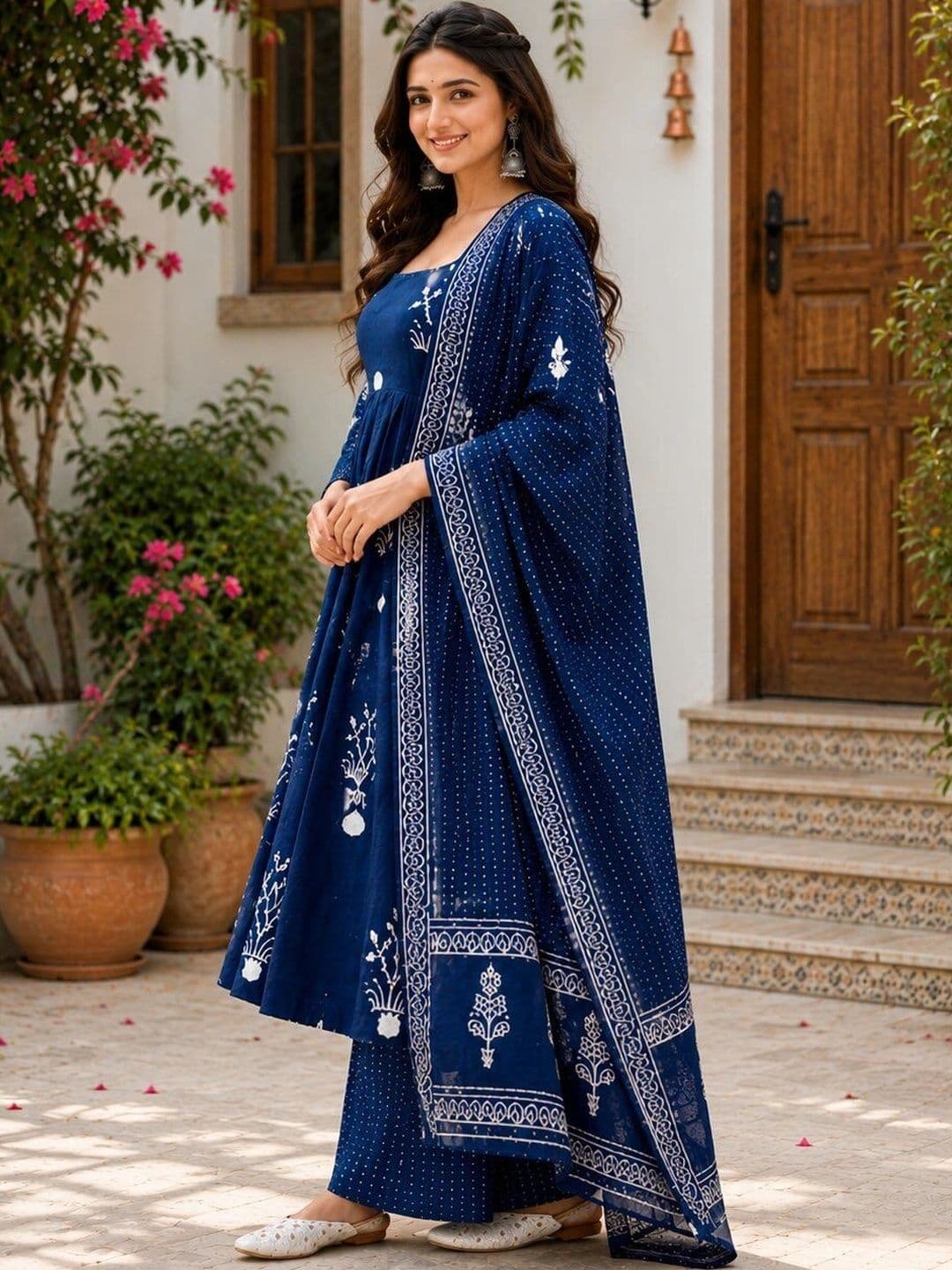 Chhipa Prints Women Ethnic Motifs Printed Empire Kurta with Palazzos & With Dupatta thumbnail 7