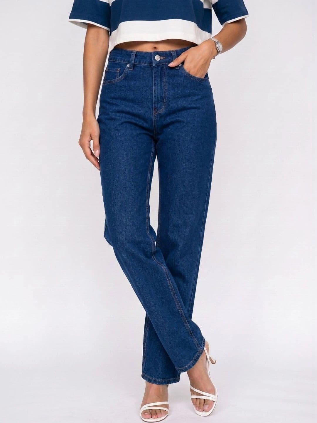 FLARING Women Classic Relaxed Fit Mid-Rise Stretchable Jeans - view 1