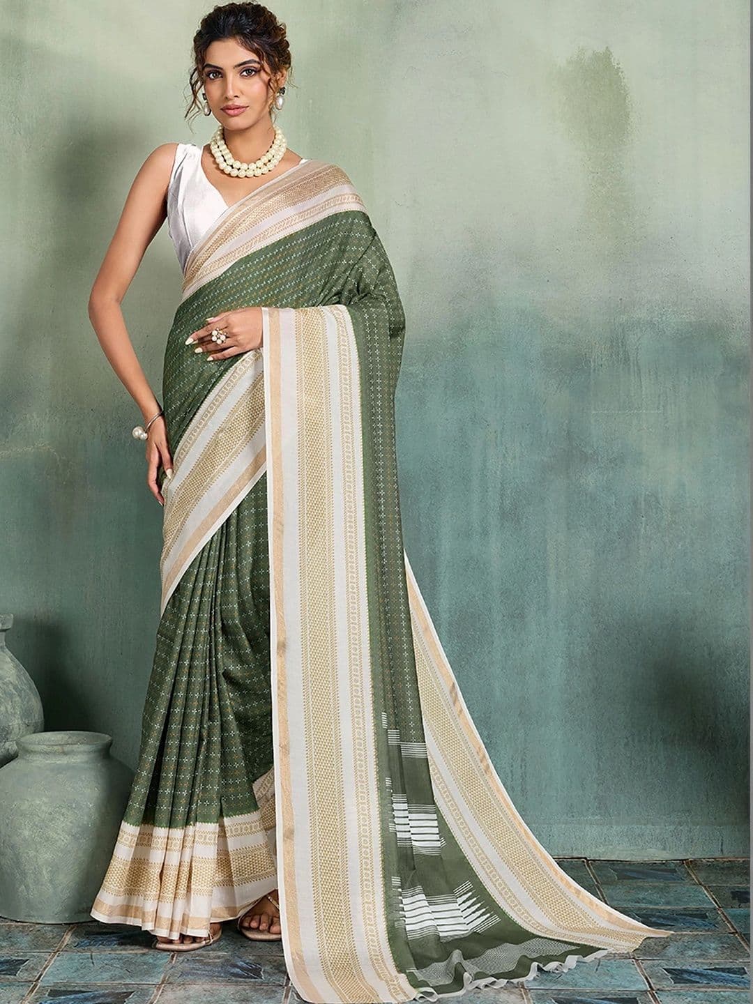 KALINI Designer Block Print Saree - view 1