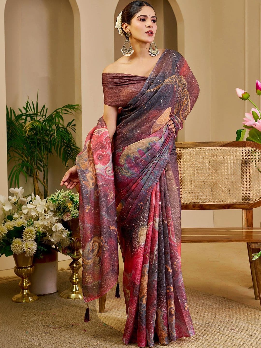 HERE&NOW Women Silk Cotton Handloom Saree thumbnail 5