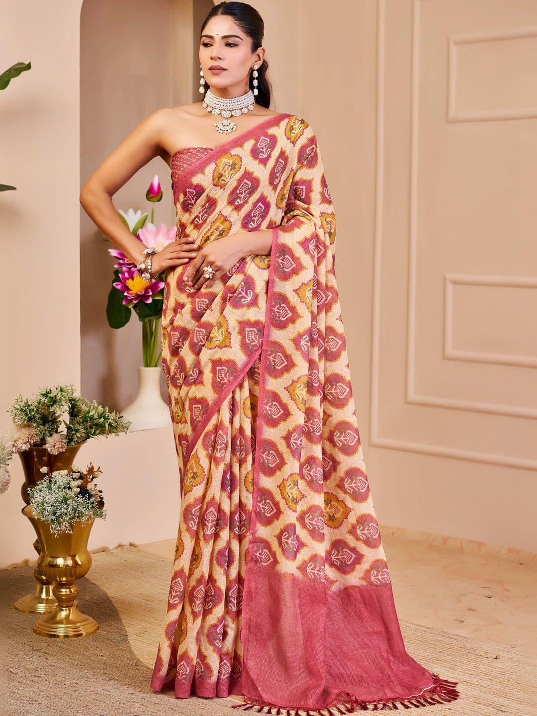 Maroosh Silk Cotton Handloom Saree - view 1