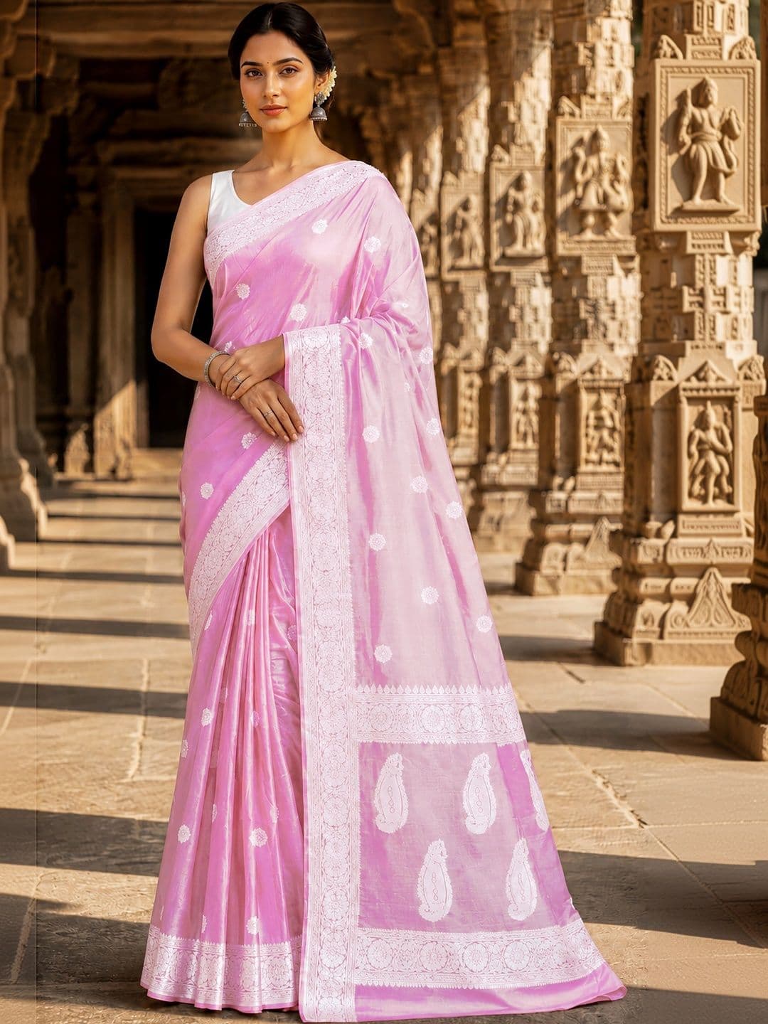 KALINI Women Woven Design Zari Designer Kanjeevaram Saree - view 1