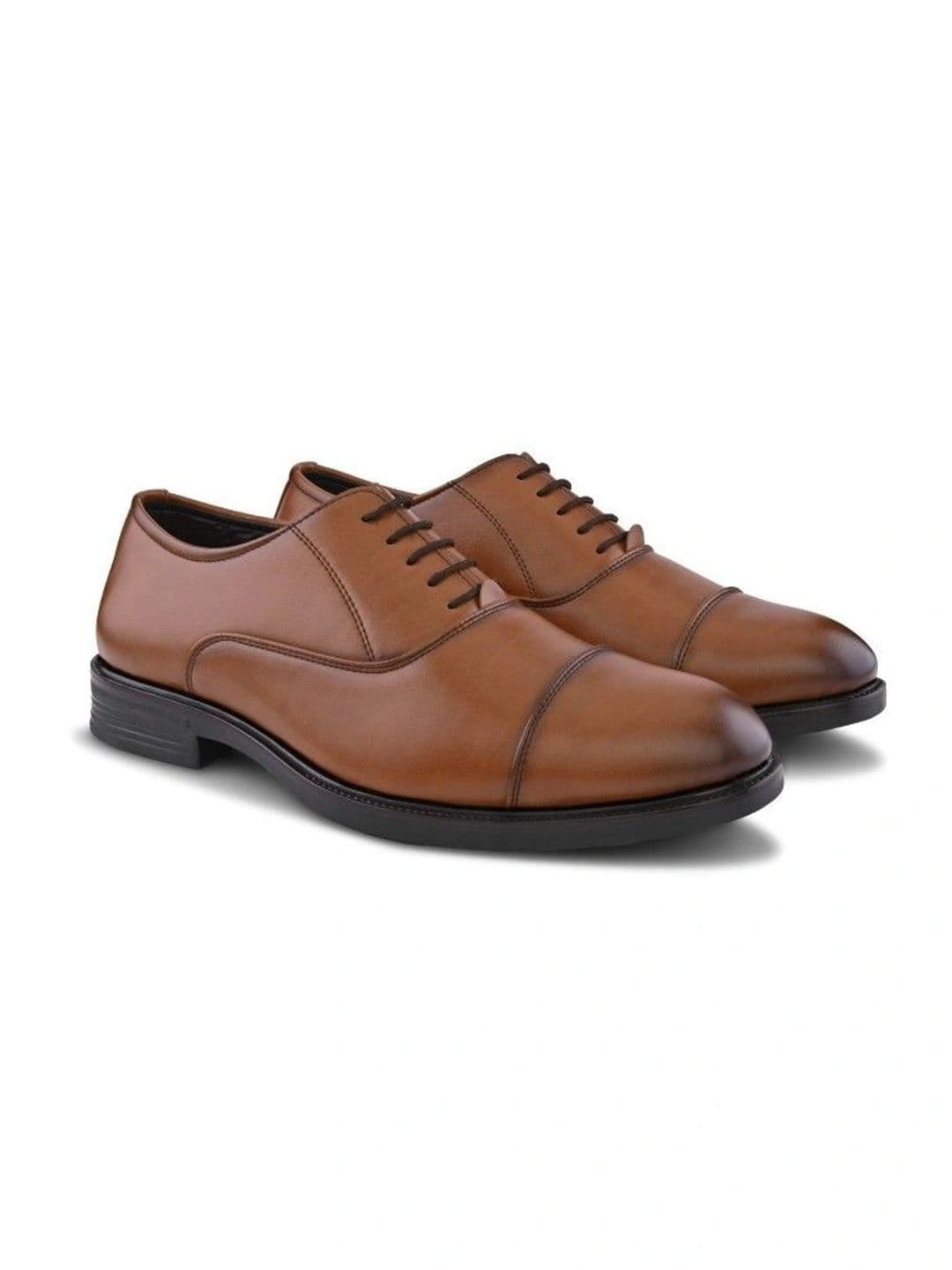 House of Pataudi Men Textured Formal Oxfords thumbnail 2