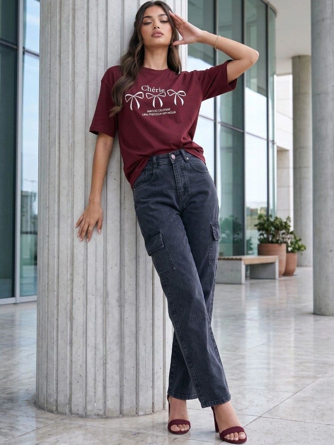 jeancherry Women Classic Relaxed Fit Mid-Rise Stretchable Jeans thumbnail 4
