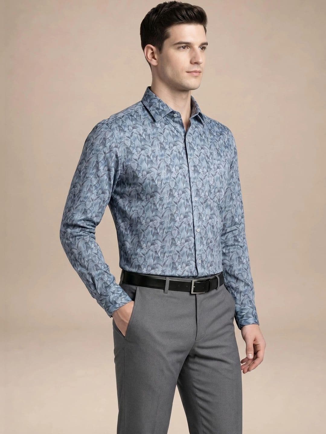 Turtle Men Standard Slim Fit Printed Semiformal Shirt thumbnail 5