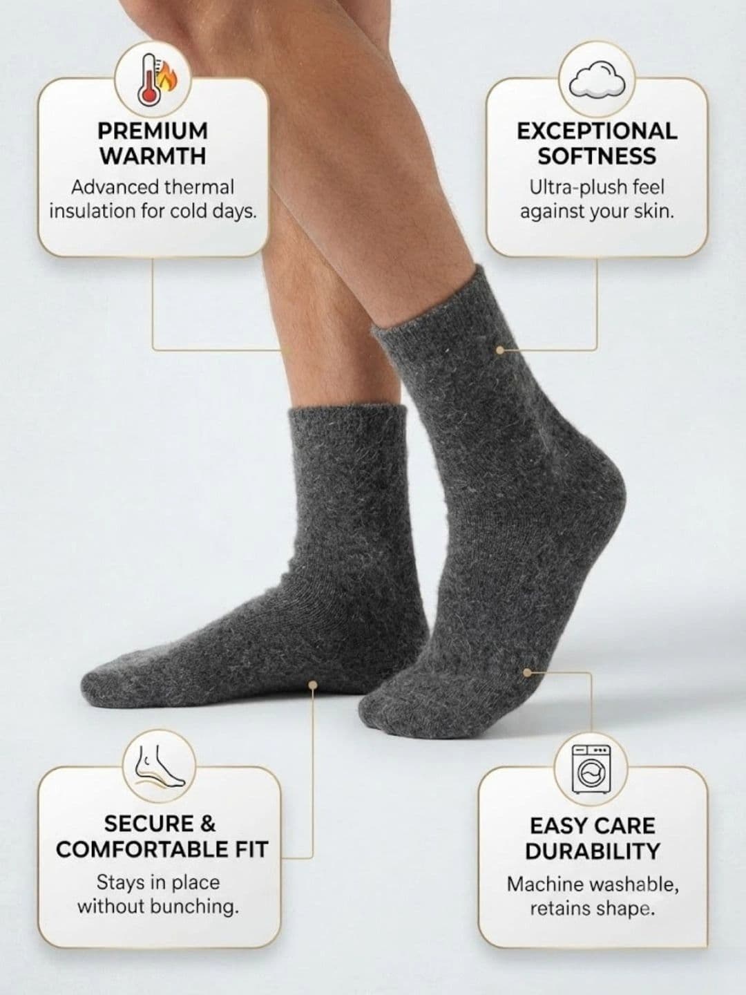 Cdeck Men Woolen Calf Length Socks thumbnail 5
