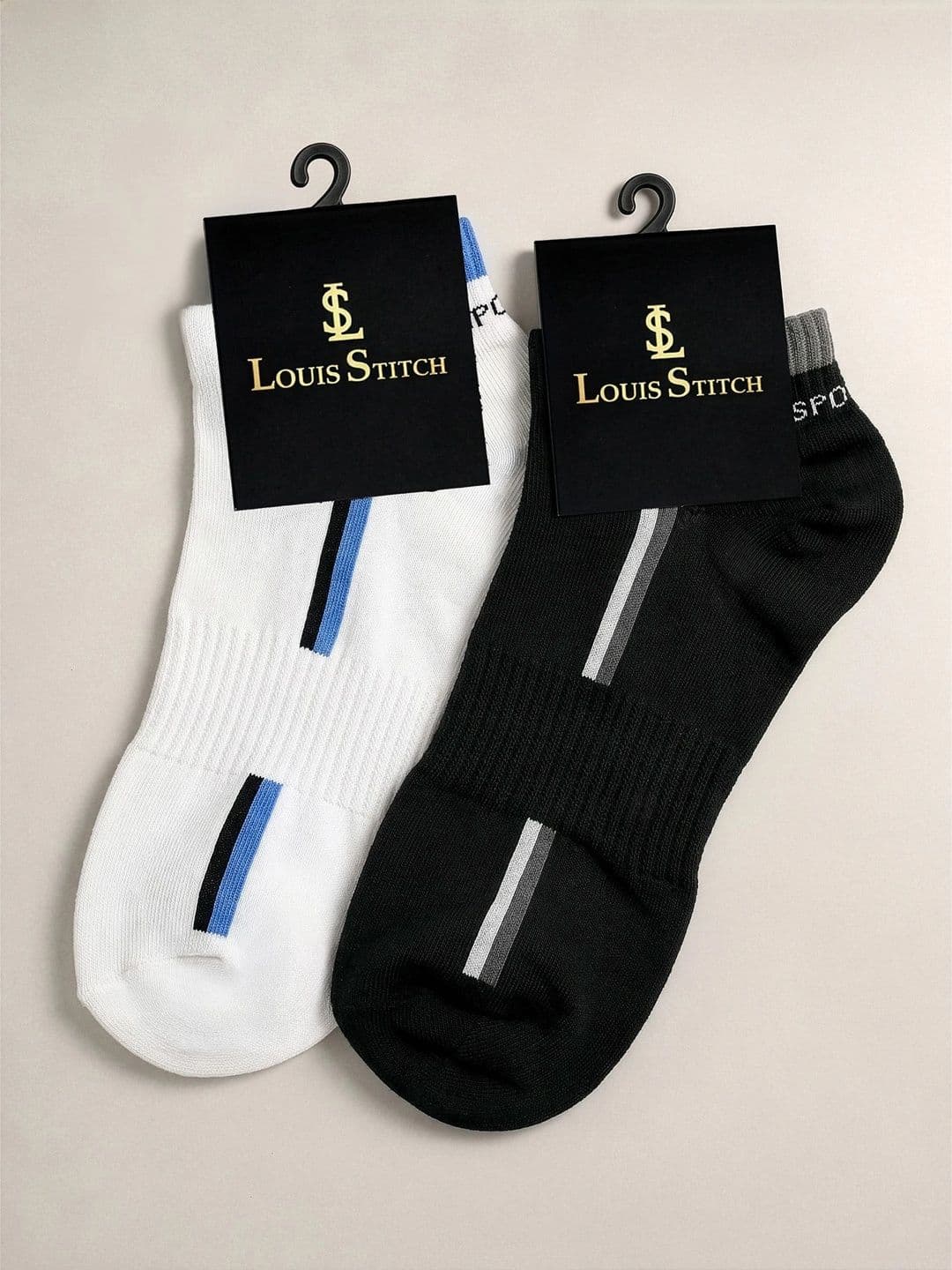 LOUIS STITCH Men Pack of 2 Cotton Assorted Patterned Above Ankle Socks thumbnail 4