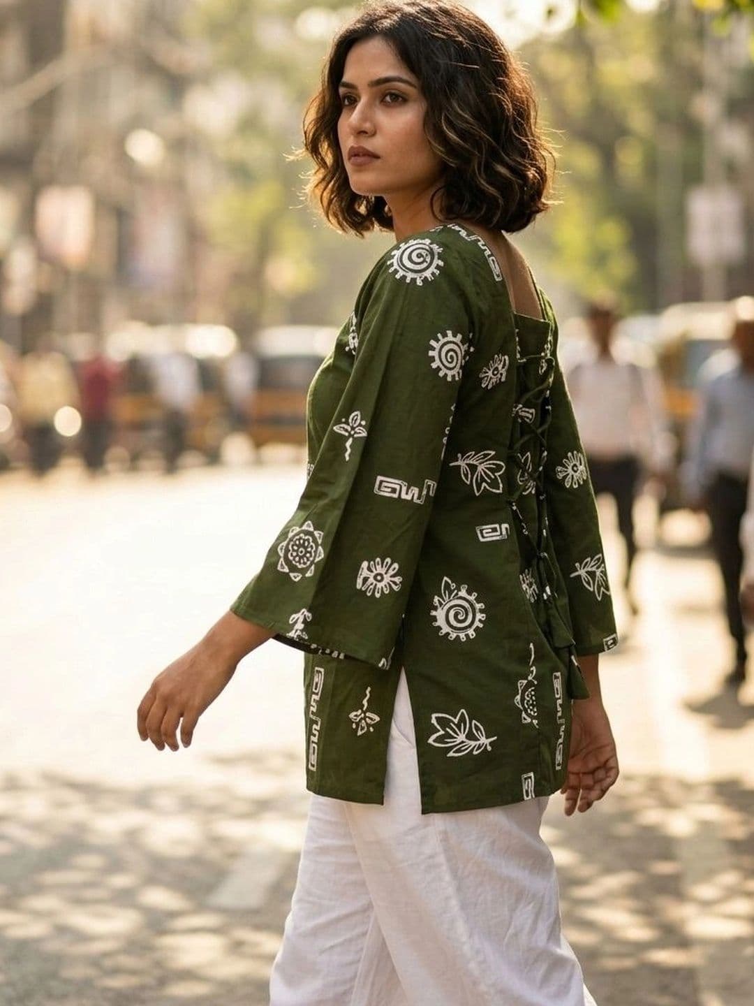 flipFabric Women Ethnic Motifs Printed Flared Sleeves Kurta thumbnail 3