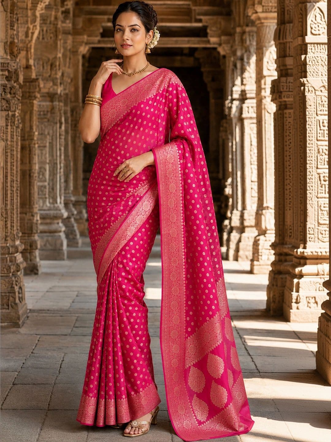 KALINI Woven Design Zari Silk Blend Designer Banarasi Saree - view 1