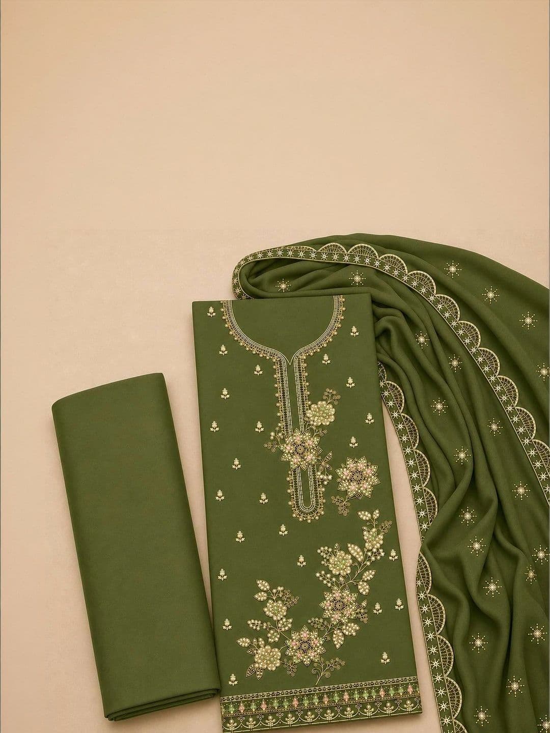 MADHUSUDAN TEX FAB Embroidered Unstitched Dress Material thumbnail 5